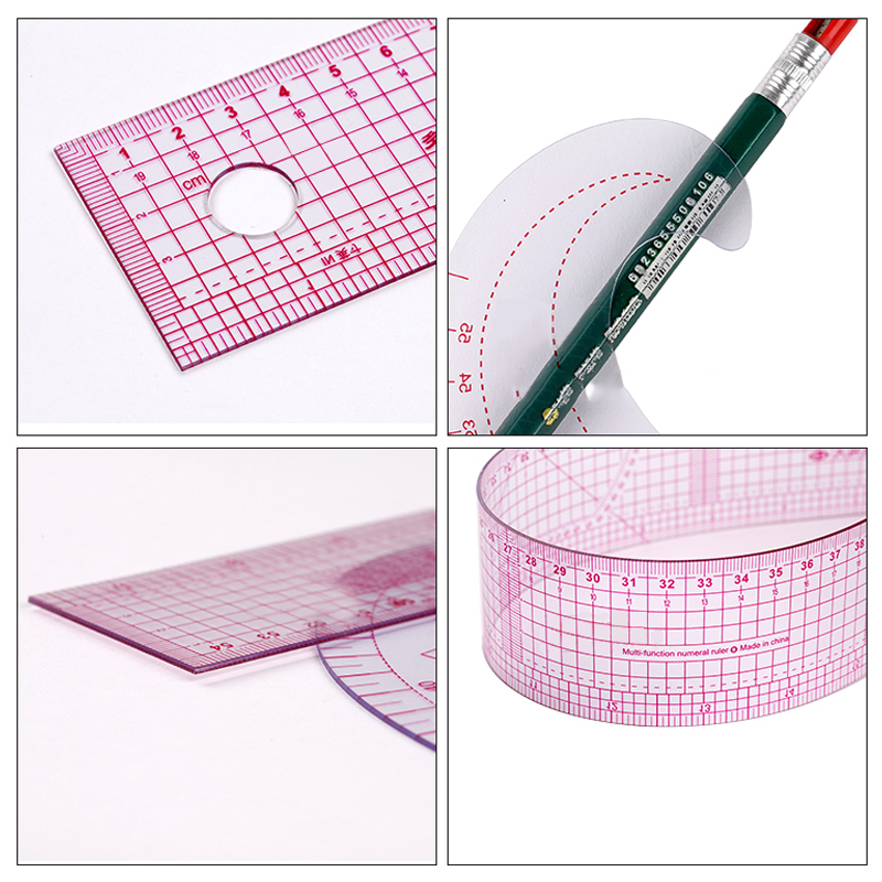 Ruler Set Transparent - Pháp Đường Cong Cắt Thước Thời