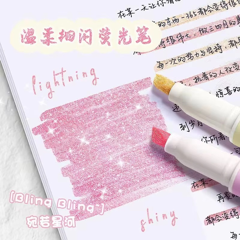 4 Pcs/Box Kawaii Glitter Highl - đánh giá và giá Highlighter Set Pastel