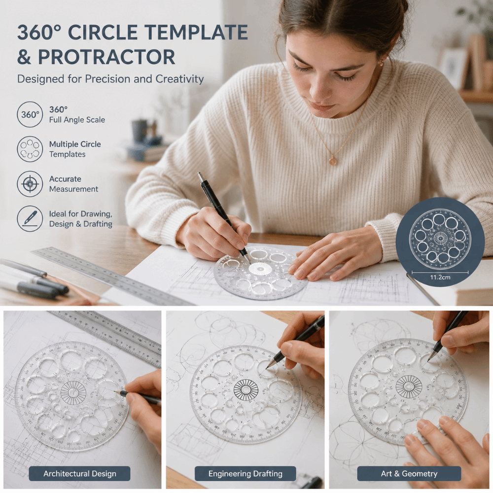 Circular Scale Plastic Ruler T - đánh giá và giá Ruler Set Transparent