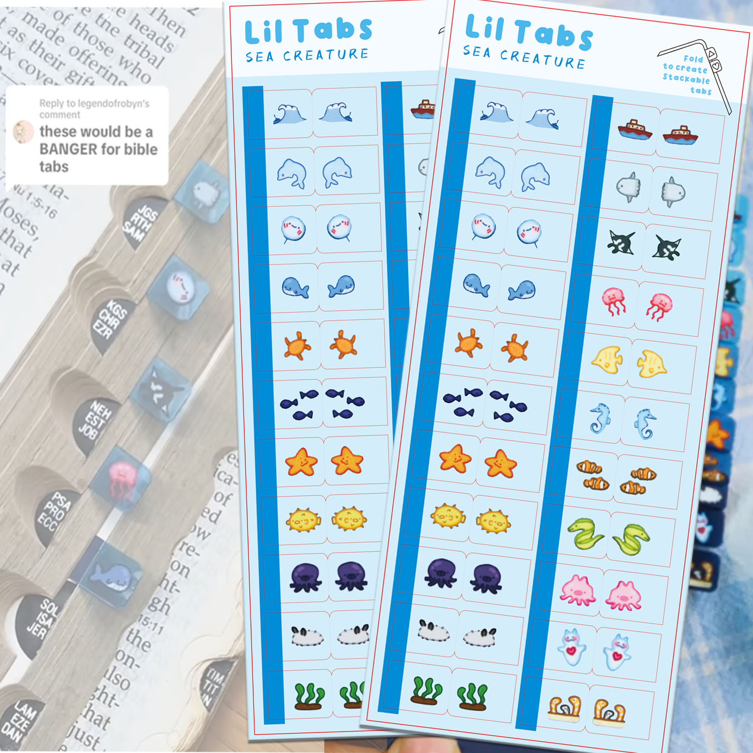 Sea Creature Lil Tab Stickers  - đánh giá và giá Index Tab Divider