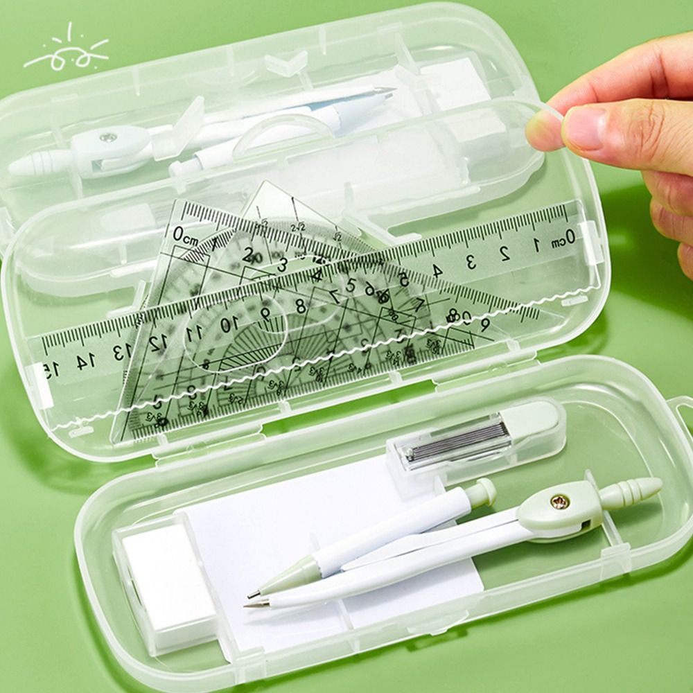 8PCS/Set Plastic Ruler Compass - đánh giá và giá Ruler Set Transparent