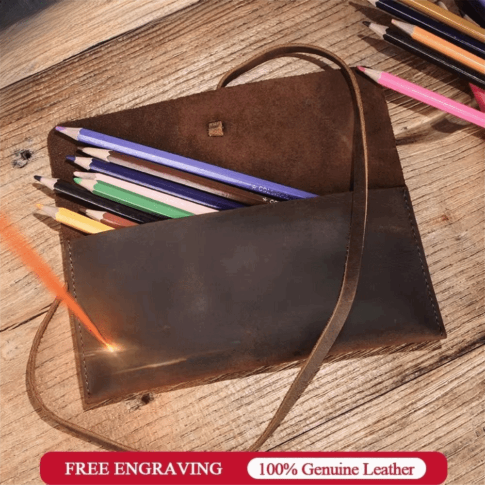 Retro Leather Leather Pencil C - đánh giá và giá Pen Pouch Roll